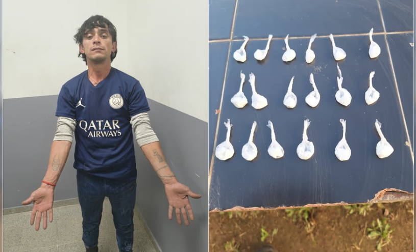 DETENIDO CON ENVOLTORIOS DE COCAÍNA