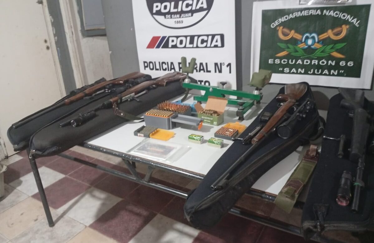 Dos personas detenidas con un importante arsenal