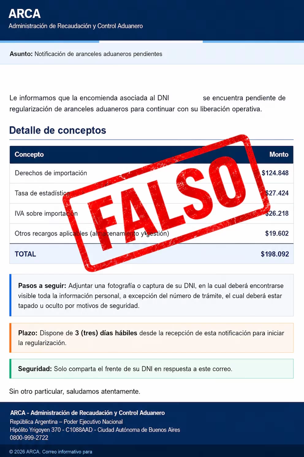 Alerta de ARCA por correos falsos sobre encomiendas: estafa que roba datos y dinero