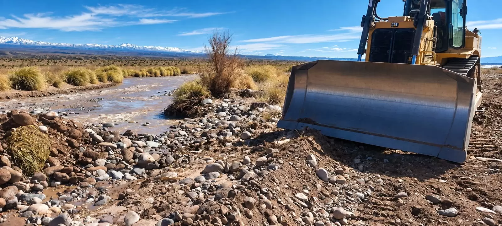 Refuerzan las defensas sobre el río Los Patos ante la próxima crecida
